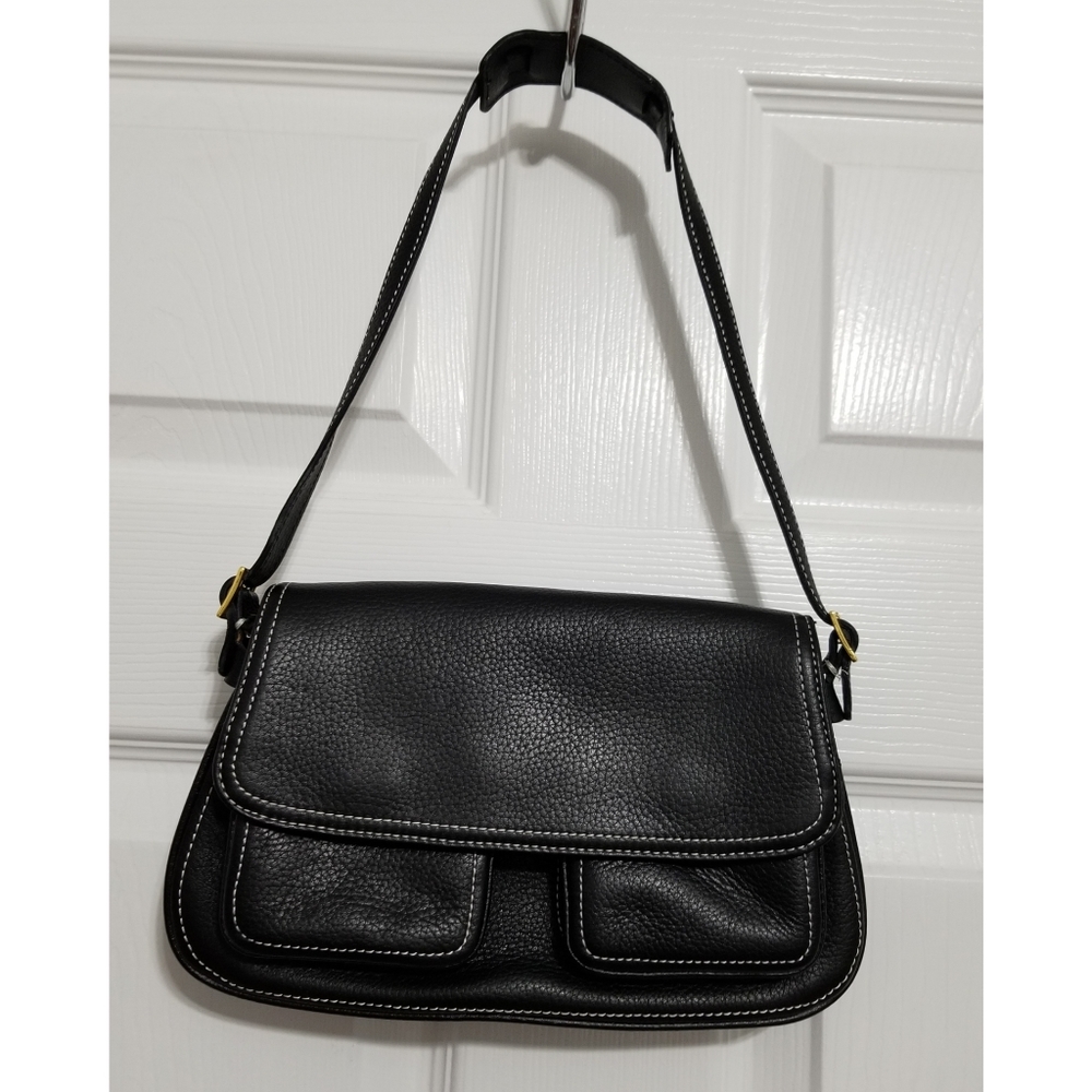 Black Shoulder Purse Handbag gold trim from LOFT